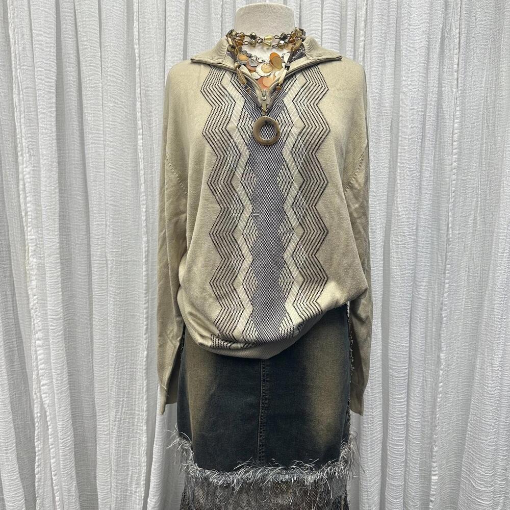 Vintage 90's Preppy Grandpa Tan Sweater (L)
